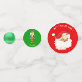 サンタクロース、クリスマス小妖精や小人、くるみクラッカー&ベル コンフェッティ (裏面)