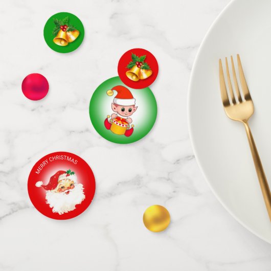 サンタクロース、クリスマス小妖精や小人&ベル コンフェッティ (グループ)