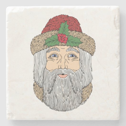 サンタクロース/クリスマス神父 ストーンコースター (正面)
