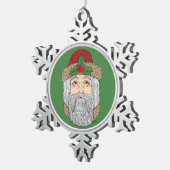 サンタクロース/クリスマス神父 スノーフレークピューターオーナメント (右)