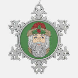 サンタクロース/クリスマス神父 スノーフレークピューターオーナメント