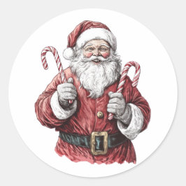 サンタクロース クリスマス イラスト ラウンドシール