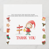 サンタクロース クリスマス エルフ 感謝カード (正面/裏面)