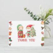 サンタクロース クリスマス エルフ 感謝カード (スタンド正面)
