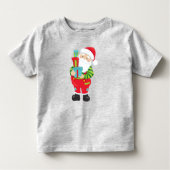 サンタクロース,クリスマス,クリスマス,ギフト,プレゼント トドラーTシャツ (正面)