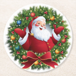 サンタクロース クリスマス セット 6点セット ラウンドペーパーコースター