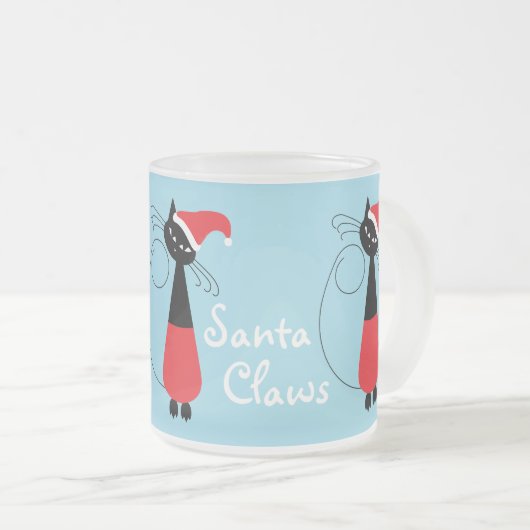 サンタクロース クリスマス フロステッド ガラス コーヒー マグカップ (正面右)