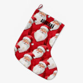 サンタクロース・クリスマス ラージクリスマスストッキング (正面 (吊り時))