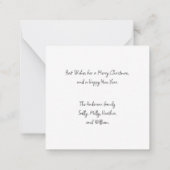 サンタクロース、クロース夫人、トナカイのルドルフ ノートカード (裏面)