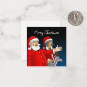 サンタクロース、クロース夫人、トナカイのルドルフ ノートカード (正面/裏面インサイチュ)