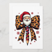 サンタクロース コケッティ ボウ 学校 教師 招待状 (正面/裏面)