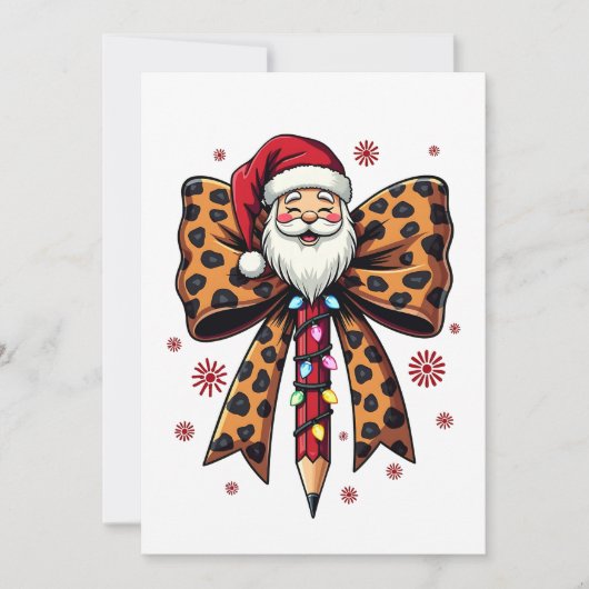 サンタクロース コケティー 弓 学校 授業 招待状 (正面)