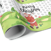 サンタクロース・ゴルフとゴルフメリークリスマス ラッピングペーパー (ロールコーナー)