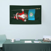 サンタクロース、サウスダコタ州旗 横断幕 (トレードショー)