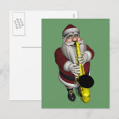 サンタクロース·サクソフォン選手 シーズンポストカード (正面/裏面)