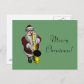 サンタクロース·サクソフォン選手 シーズンポストカード (正面/裏面)