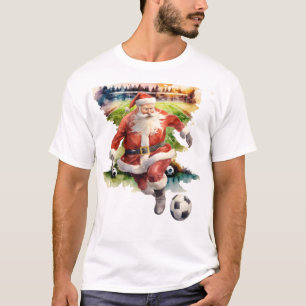 サンタクロース サッカー クリスマス Tシャツ