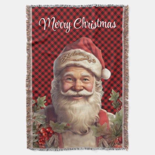 サンタクロース・サンニコラス・クリスマス スローブランケット (正面縦)