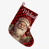 サンタクロース・サンニコラス・クリスマス ラージクリスマスストッキング (正面 (吊り時))