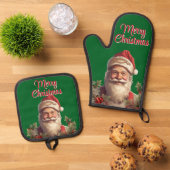 サンタクロース・サンニコラス・クリスマス 鍋つかみ&鍋敷きセット (トップダウン)