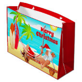 サンタクロース&サーフボードメリークリスマスビーチ ラージペーパーバッグ (裏面アングル)