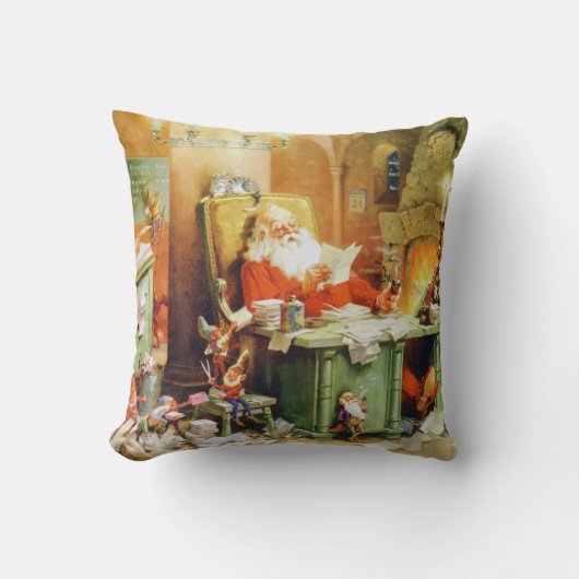 サンタクロース&ザ小妖精や小人ズアットザノースポール クッション (正面)