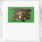 サンタクロース・ジャイアントダンプトラックの運転手 長方形シール (バッグ)