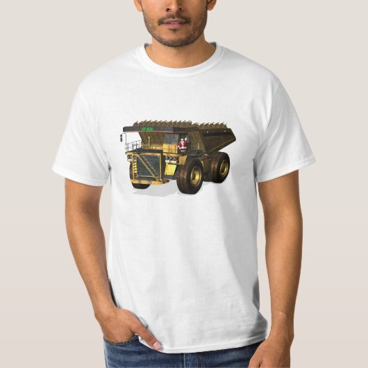 サンタクロース・ジャイアントダンプトラックの運転手 Tシャツ (正面)
