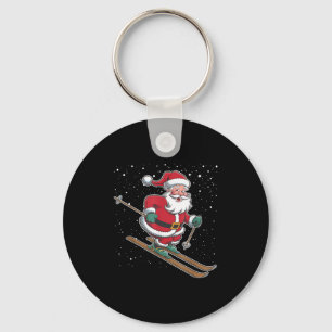サンタクロース スキー クリスマス スポーツ Xmas ホリデー C キーホルダー