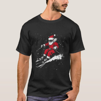 サンタクロース スキー 面白い スキーする クリスマス Tシャツ