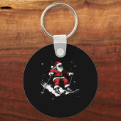 サンタクロース スキー 面白い スキー クリスマス クリスマス _2 キーホルダー (正面)