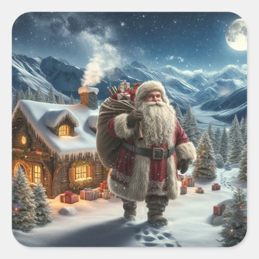 サンタクロース スクエアシール (正面)