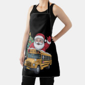 サンタクロース スクールバス クリスマスツリーの運転手 クリスマス エプロン (インサイチュ)