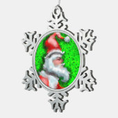 サンタクロース スノーフレークピューターオーナメント (右)