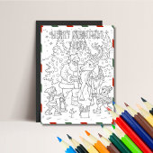 サンタクロース&トナカイのクリスマスカラーリンググリーティング シーズンカード