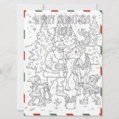 サンタクロース&トナカイのクリスマスカラーリンググリーティング シーズンカード (正面)