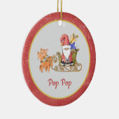 サンタクロース　トナカイ　そり　年　名前　セラミック セラミックオーナメント (右)