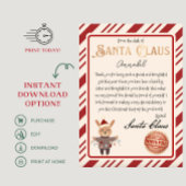 サンタクロース・トナカイ・サンタ・レターのデスクから ポスター