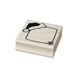 サンタクロース・ハット&スター付きクリスマス黒板 ラバースタンプ