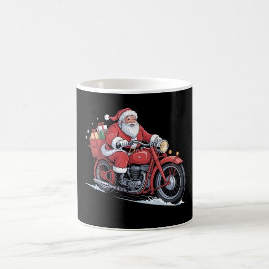 サンタクロース バイク バイカー クリスマス コーヒーマグカップ (中央)