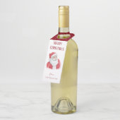 サンタクロース パーソナライズド ホリデー ボトル ハンガー ボトルネックタグ (アングル)