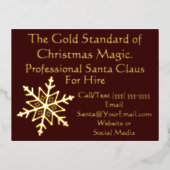 サンタクロース ビジネス カード ゴールド ポストカード (正面)