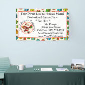 サンタクロース ビジネス カード バナー ホリデー マジック 横断幕 (トレードショー)