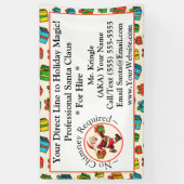 サンタクロース ビジネス カード バナー ホリデー マジック 横断幕 (縦)