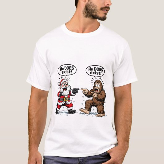 サンタクロース＆ビッグフットは実在する！ Tシャツ (正面)