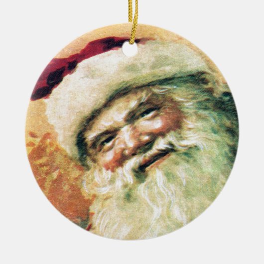 サンタクロース ビンテージ クリスマス セラミックオーナメント (正面)