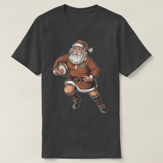 サンタクロース ビンテージ ラグビー Tシャツ (デザイン正面)