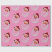 サンタクロース ビンテージ レトロ クリスマス かわいい チャーミング ラッピングペーパー (フラット)