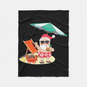 サンタクロース ビーチ 楽しい サマー クリスマス イン ジュライ Tシャツ フリースブランケット