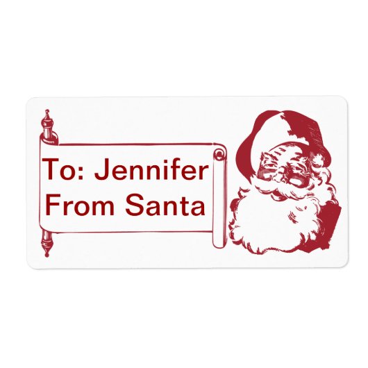 サンタクロース – ファッションド旧、ヴィンテージ ラベル (正面)